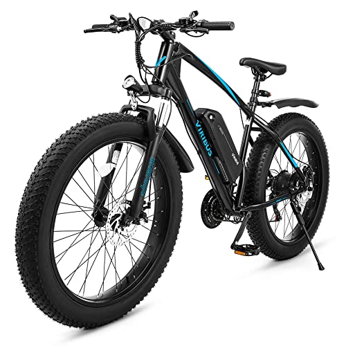 Viribus Electric Bike for Adults, 25mph 40+ Mile Range Fat Tire E Bike with Shimano 21 Speed